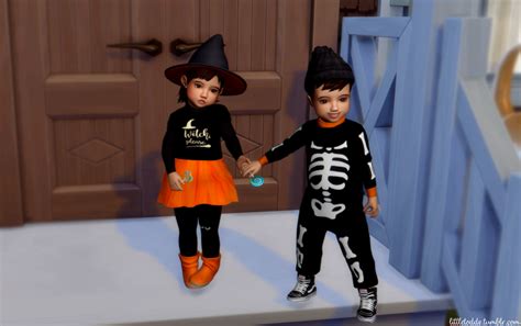 Halloween Outfit Set Sims 4 Toddler Sims 4 Clothing Sims Costume
