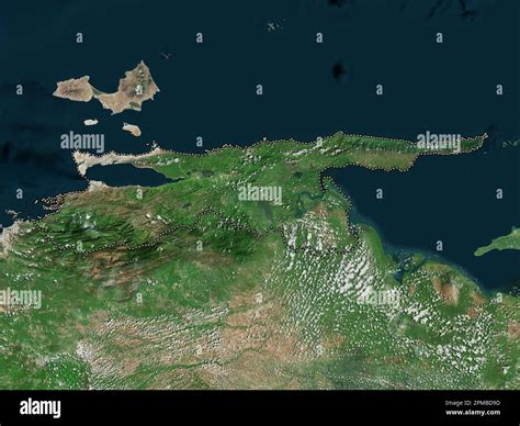 Sucre State Of Venezuela High Resolution Satellite Map Stock Photo