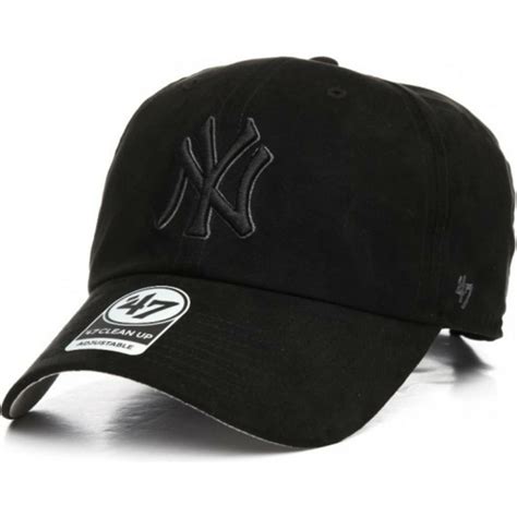 47 Brand Curved Brim Black Logo New York Yankees Mlb Clean