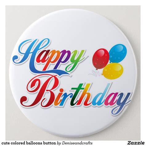 Cute Colored Balloons Button Birthday Photo Frame Birthday Photo