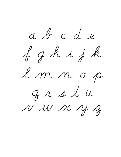 10 Best Cursive Lower Case Letters Printables Printableecom Cursive Alphabet Uppercase And