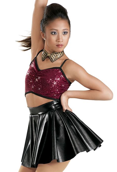 Weissman Sequin Top With Leather Skirt Dance Outfits Dance Attire