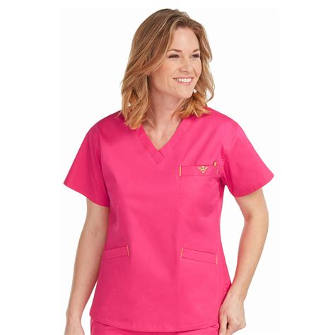 Med Couture Signature V Neck 3 Pocket Scrub Top Xs 3xl Free
