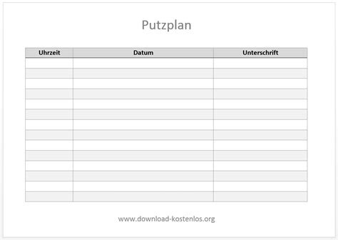 Sie möchten zuhause knobeln und ihr knobelblatt ist voll? Putzplan Vorlage zum Ausdrucken als PDF