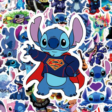 50 Star Baby Stitch Stickers Cute Cartoon Character Stitch Etsy