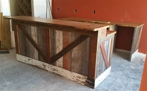If you are sharing your finished diy project, please explain how it was done. Bar Made From Reclaimed Pine Barn Siding with Live Edge Top