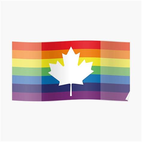 rainbow canadian flag gay pride lgbt queer maple leaf poster by alpharelic redbubble