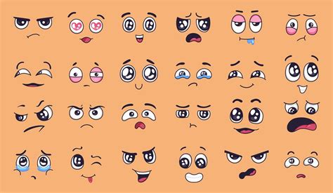Cute Cartoon Faces Face Expressions Happy And Sad Mood Laughing Sm