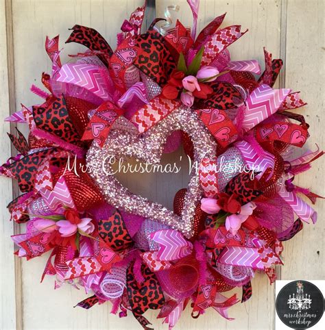Deco Mesh Wreath Valentine Wreath Be Mine Valentines Day
