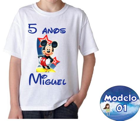 Camiseta Personalizada Mickey Infantil Elo7