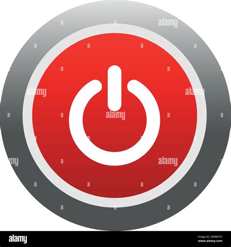 Power Red Button Icon Flat Style Stock Vector Image And Art Alamy