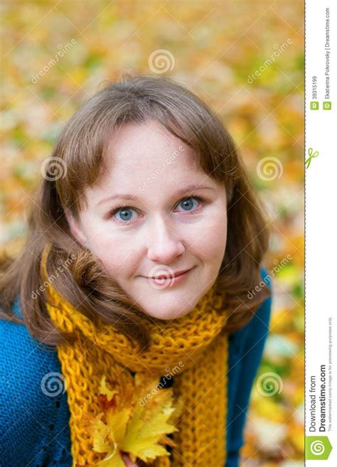 Young Woman On A Beautiful Autumn Day Stock Image Image Of Autumn
