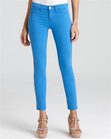 J Brand Mid Rise Luxe Twill Skinny Jeans In Blue Bonnet