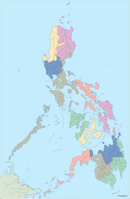 Philippines Blind Map Eps Illustrator Map Vector World Maps
