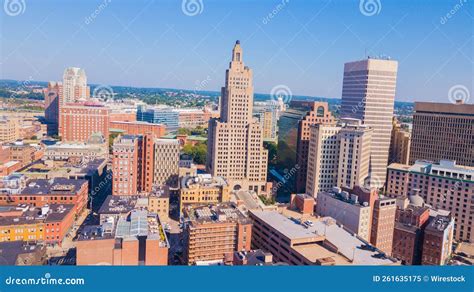 Aerial View Of The Providence Cityscape In Rhode Island United States