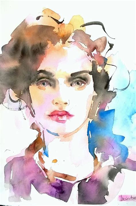 Pin By Ana Rrwk On Watercolour Watercolor Face Watercolor Portraits
