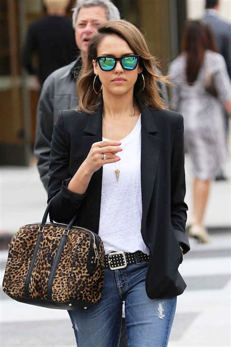 Le Fashion Jessica Alba Mirror Sunglasses Leopard Bag