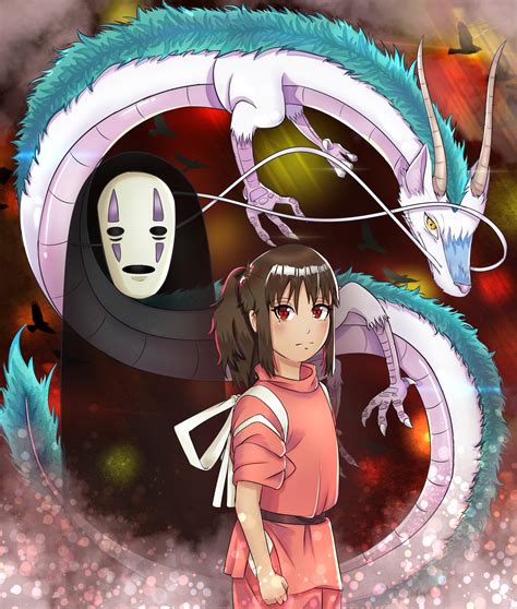 Chihiro No Face And Haku The Dragon From Spirited Away Ranimeart