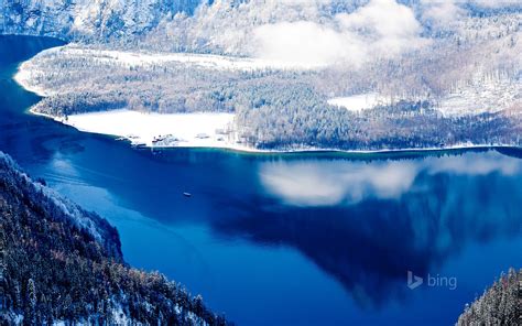 Beautiful Winter Forest Lake 2015 Bing Theme Wallpaper