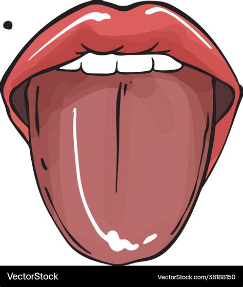 women lips with tongue out sexy mouth with red vector image