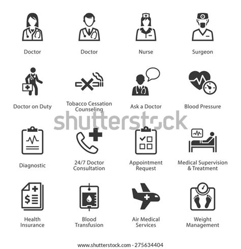 Medical Health Care Icons Set 2 Stock Vector Royalty Free 275634404