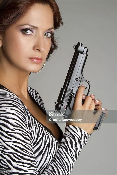 Woman Holding Gun Stock Photo Download Image Now Adult Adults Only