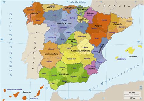 Mapa De España Provincias Y Comunidades Así Como Su Texto Editable