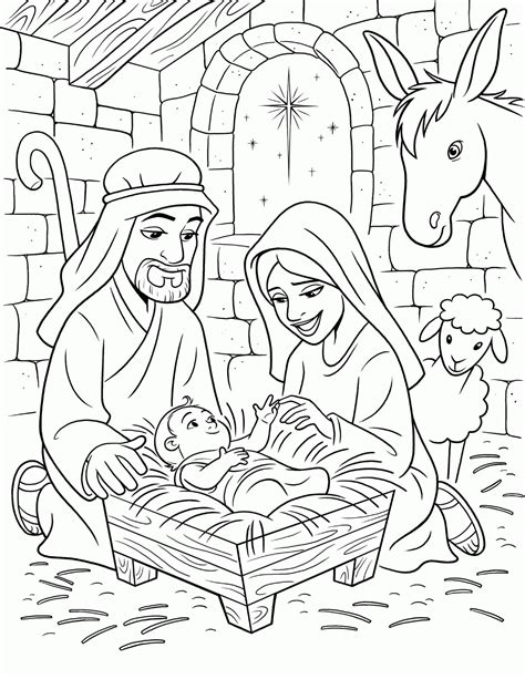 The Birth Of Jesus Coloring Page - Coloring Home