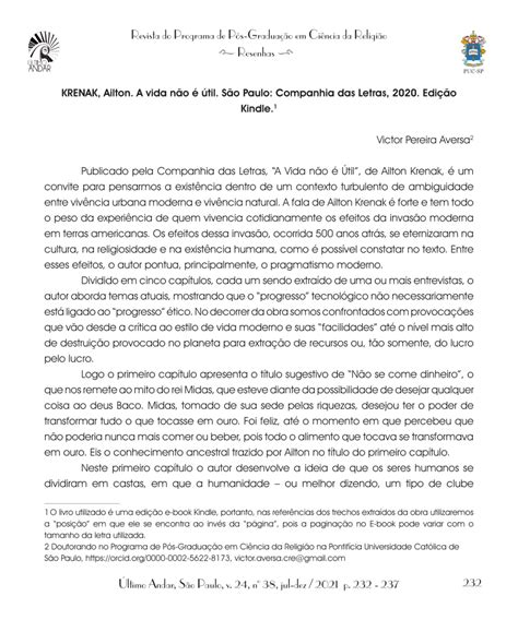 A Vida Não é útil Resumo