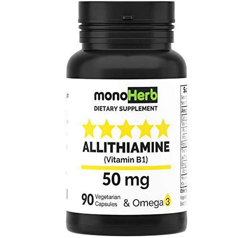 Allithiamine Vitamin B1 50 Mg Per Capsule 90 Vegetarian Capsules
