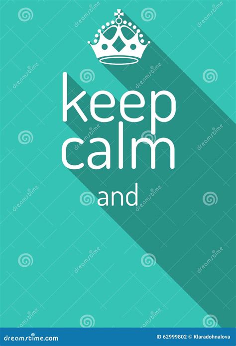 Keep Calm Retro Poster Empty Template Keep Calm Crown And Text Flat