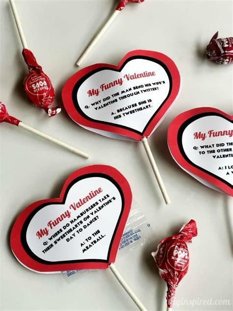 Lollipop Valentine Jokes Printable Valentine Jokes Homemade Valentines
