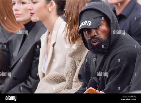 Kanye West Front Row Of The Givenchy Show As Part Of Paris Fashion Week