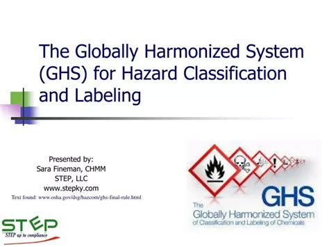Ppt The Globally Harmonized System Ghs For Hazard Classification