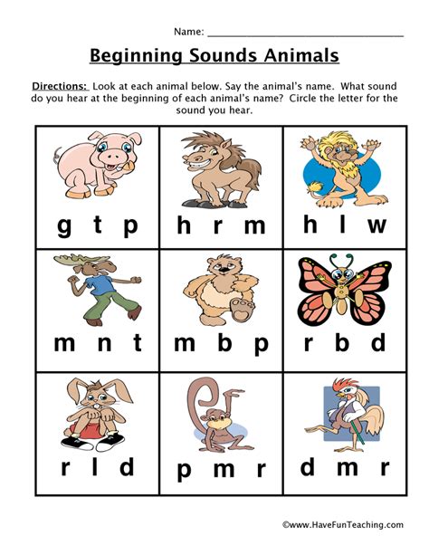 Beginning Animal Sounds Worksheet Have Fun Teaching