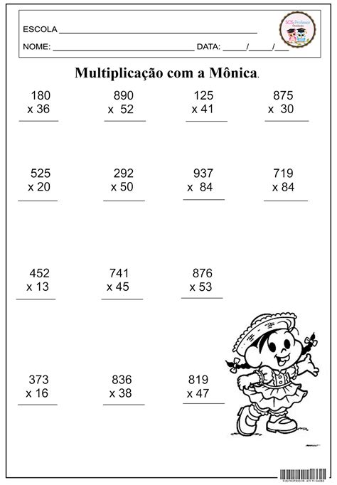 Multiplicação Por 2 Algarismos 4 Ano