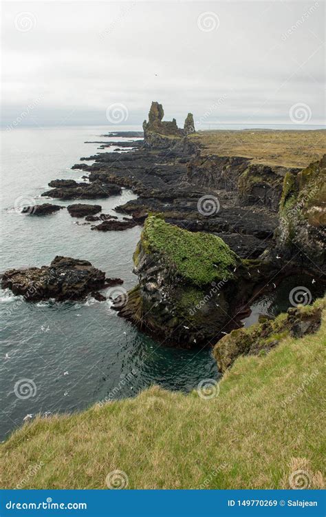 Londrangar Basalt Cliffs In Iceland Stock Image Image Of Coast