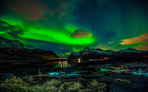 Fondos De Pantalla Noruega Islas Lofoten Montañas Invierno Noche
