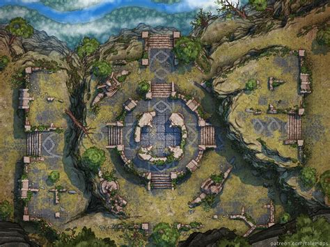 Mountain Temple Ruins X Battlemaps Fantasy Map Dungeon Maps Hot Sex