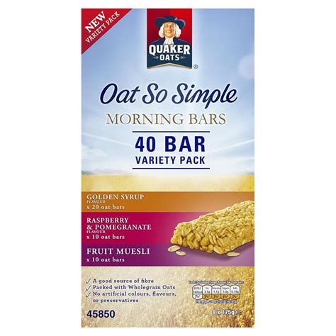 Case Price Quaker Oats Oat So Simple Morning Bars Variety Pack 35g X 40