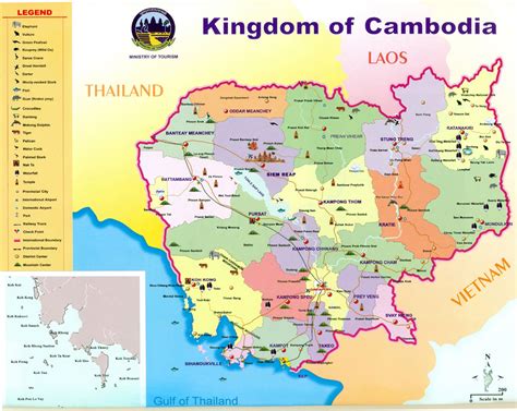 Detailed Tourist Map Of Kingdom Of Cambodia Cambodia Asia
