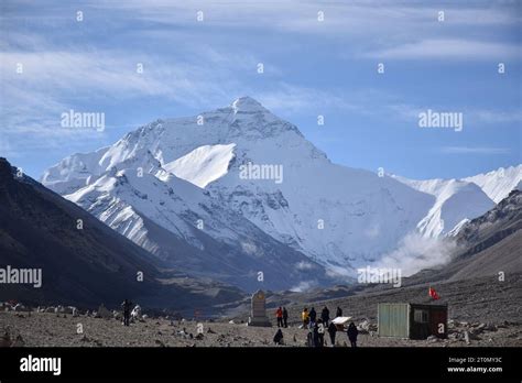 The Peak Of Mount Everest In Himalaya Chain Seen From Everest Base Camp