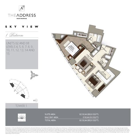 Skyview Floorplans Address Residence Downtown Dubai Floor Plans