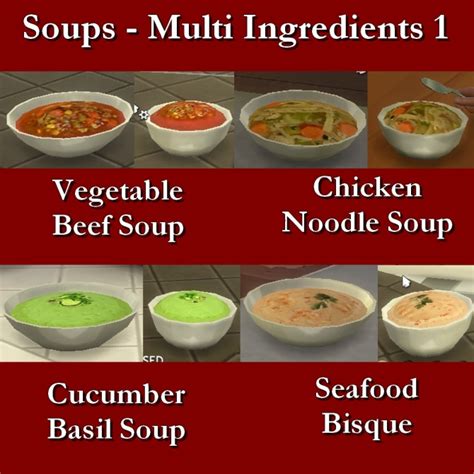 Custom Food Soups Multi Ingredient 1 By Leniad At Tsr Sims 4 Updates
