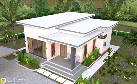 Modern House Plans 107×105 With 2 Bedrooms Flat Roof Engineering