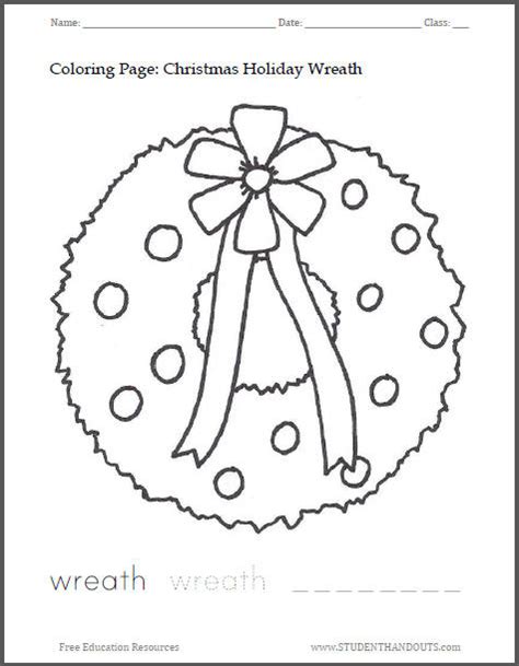An icy winter coloring page pdf wreath of snowflakes, lined with jagged icicles. Christmas Wreath Coloring Page | Student Handouts