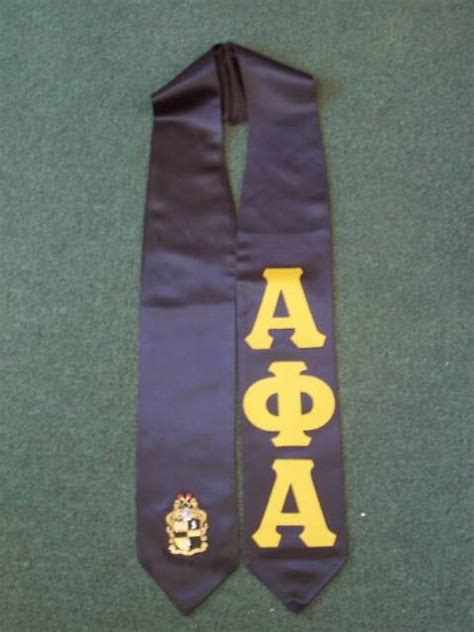 Alpha Phi Alpha Graduation Stoll Stole Sash Black Satin 4 Sewn Letters