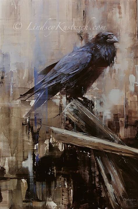 Artwork — Lindsey Kustusch Crow Art Bird Art Crow Painting Abstract