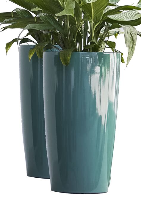 Nested Plastic Self Watering Round Planter Pot Pl3448tur Xbrand