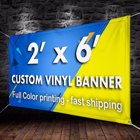 2x6 Custom Banners Vinyl Banner Printing 13oz Full Etsy